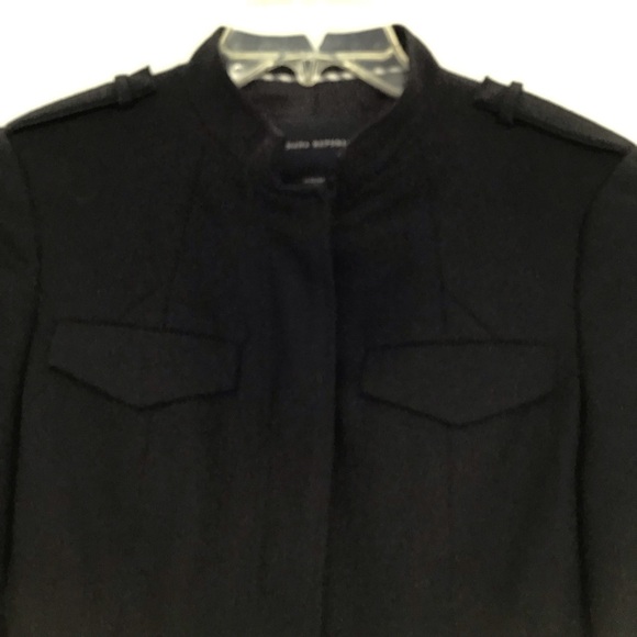 Banana Republic Wool Stand Collar Military Style Jacket Career Black Size S - Picture 3 of 10
